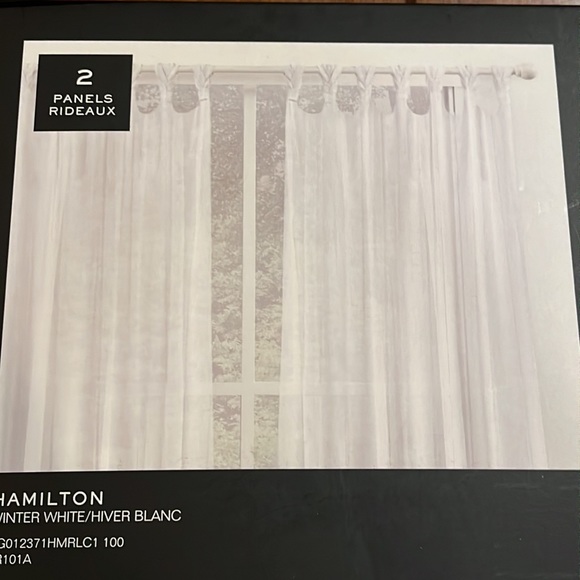 Ralph Lauren Hamilton 54”x84” two twist tab panel Curtains new white sheer - Picture 6 of 8